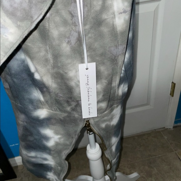 NWT Young Fabulous & Broke Turtle Neck Slit Zipper Tye Dye Dress Size M - Picture 5 of 9